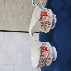 Queen Anne Bone China Creamer & Sugar Set